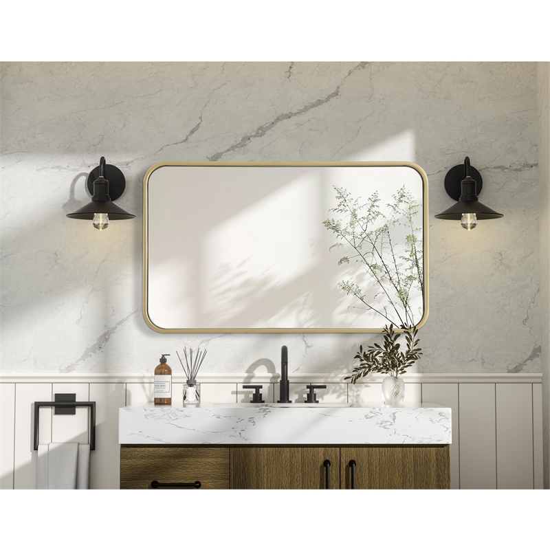 Elegant Decor Contour Metal Rectangle Mirror 18X30