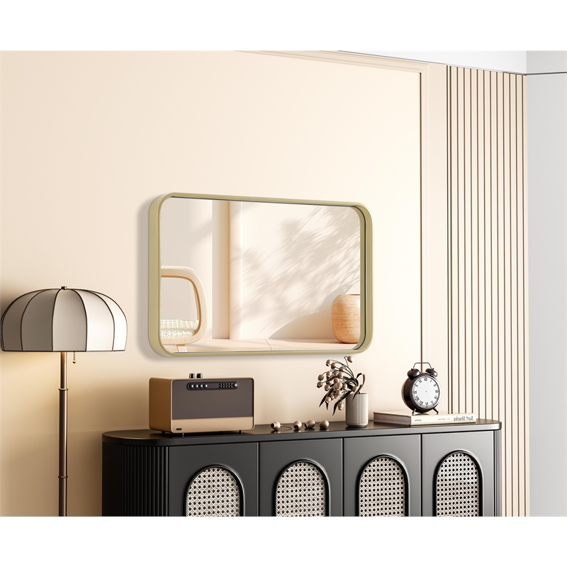 Elegant Decor Contour Metal Rectangle Mirror 18X30