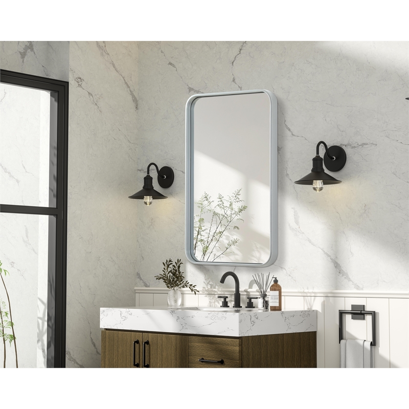Elegant Decor Contour Metal Rectangle Mirror 18X30