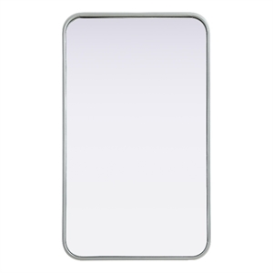 Elegant Decor Contour Metal Rectangle Mirror 18X30&quot Silver