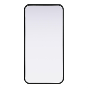 Elegant Decor Contour Metal Rectangle Mirror 18X36&quot Black