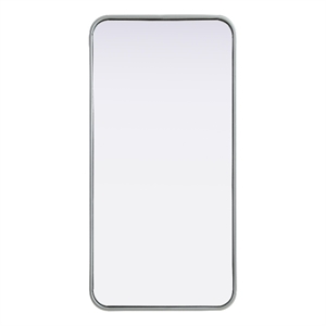 Elegant Decor Contour Metal Rectangle Mirror 18X36&quot Silver