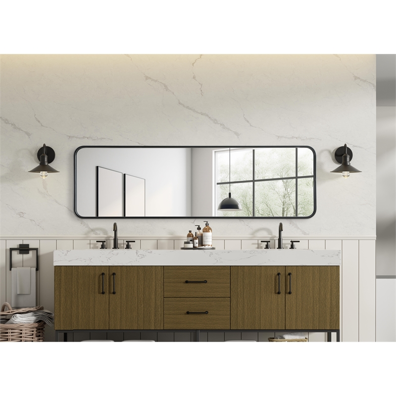 Elegant Decor Contour Metal Rectangle Mirror 18X60
