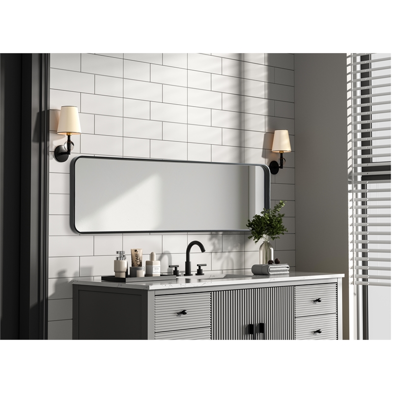 Elegant Decor Contour Metal Rectangle Mirror 18X60