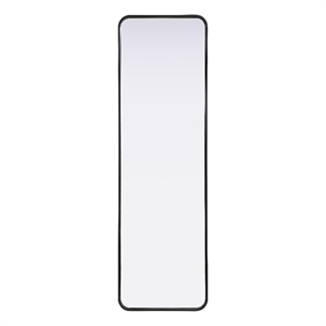 Elegant Decor Contour Metal Rectangle Mirror 18X60&quot Black