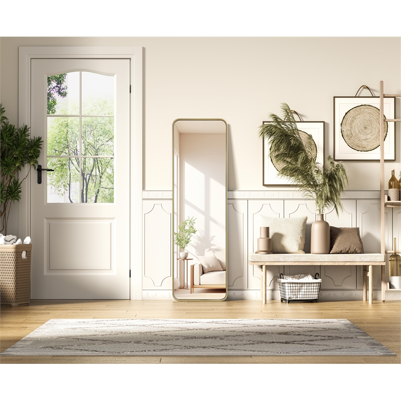 Elegant Decor Contour Metal Rectangle Mirror 18X60