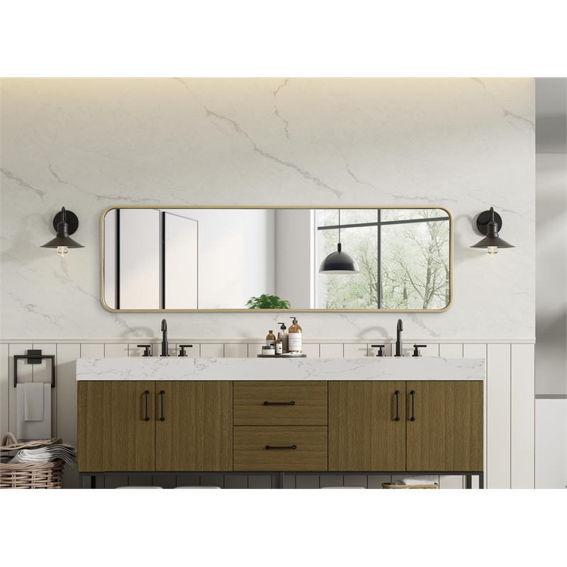 Elegant Decor Contour Metal Rectangle Mirror 18X60