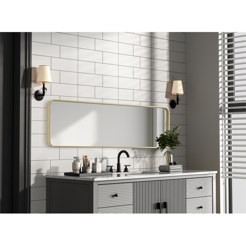 Elegant Decor Contour Metal Rectangle Mirror 18X60