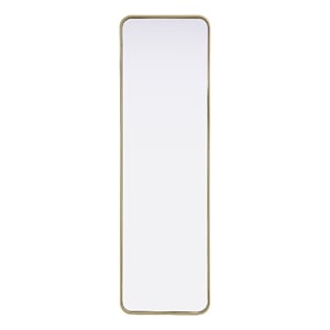 Elegant Decor Contour Metal Rectangle Mirror 18X60&quot Brass