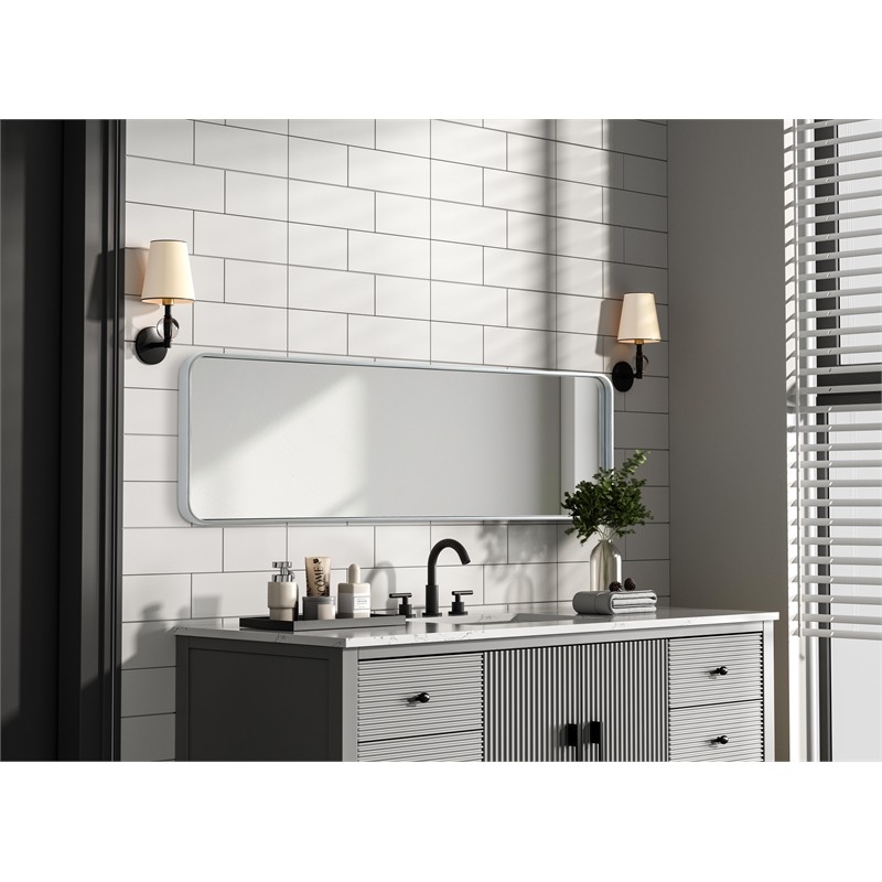 Elegant Decor Contour Metal Rectangle Mirror 18X60