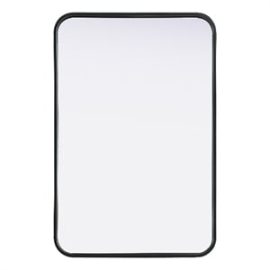 Elegant Decor Contour Metal Rectangle Mirror 20X30&quot Black