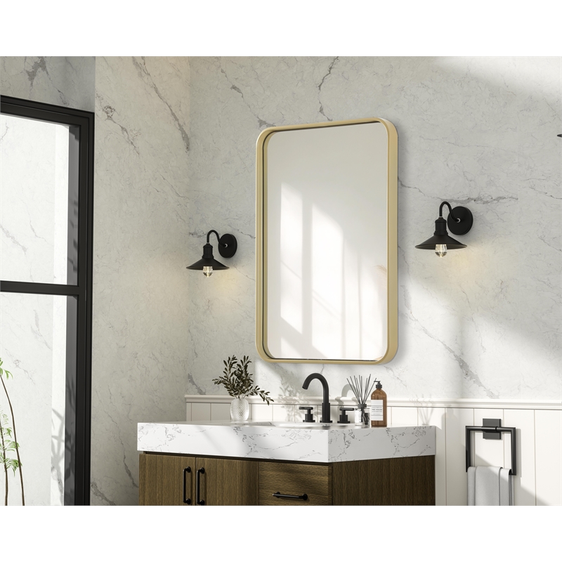 Elegant Decor Contour Metal Rectangle Mirror 20X30