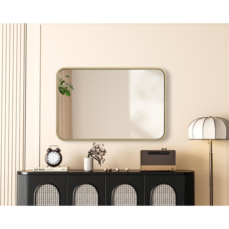 Elegant Decor Contour Metal Rectangle Mirror 20X30