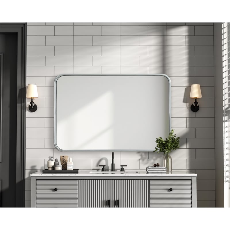 Elegant Decor Contour Metal Rectangle Mirror 20X30