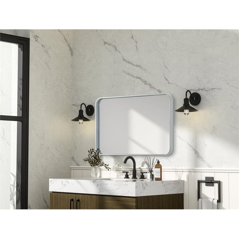 Elegant Decor Contour Metal Rectangle Mirror 20X30