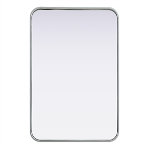 Elegant Decor Contour Metal Rectangle Mirror 20X30&quot Silver