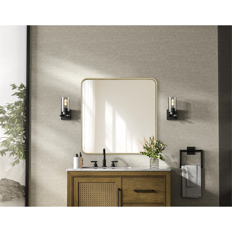 Elegant Decor Contour Metal Square Mirror 30X30