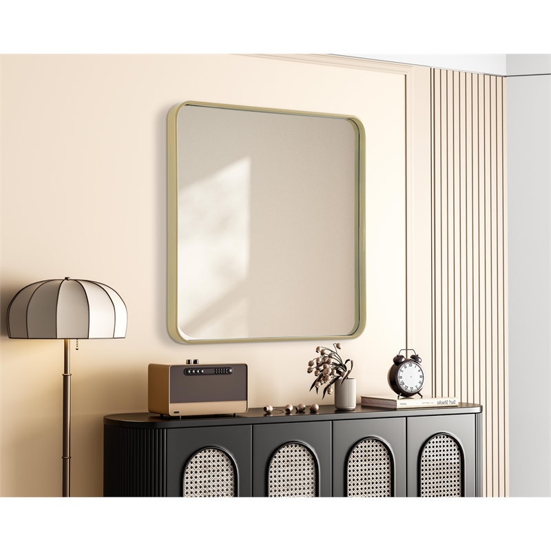 Elegant Decor Contour Metal Square Mirror 30X30