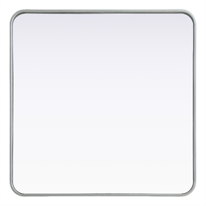 Elegant Decor Contour Metal Square Mirror 30X30&quot Silver