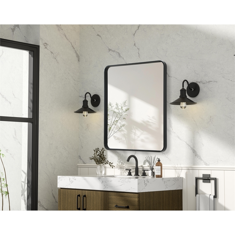 Elegant Decor Contour Metal Rectangle Mirror 30X36