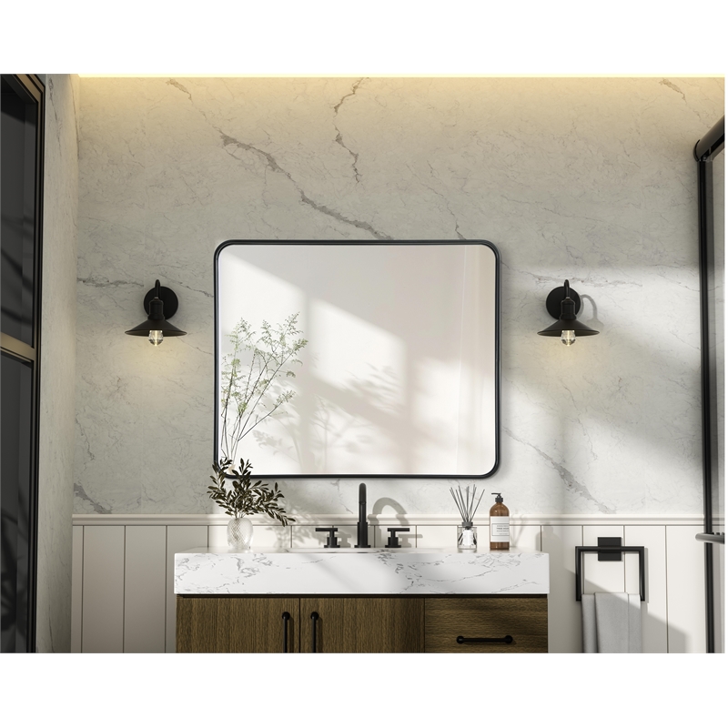 Elegant Decor Contour Metal Rectangle Mirror 30X36