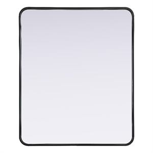 Elegant Decor Contour Metal Rectangle Mirror 30X36&quot Black