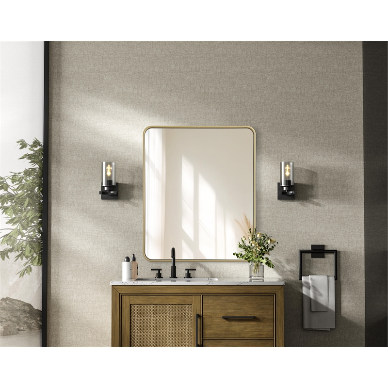 Elegant Decor Contour Metal Rectangle Mirror 30X36