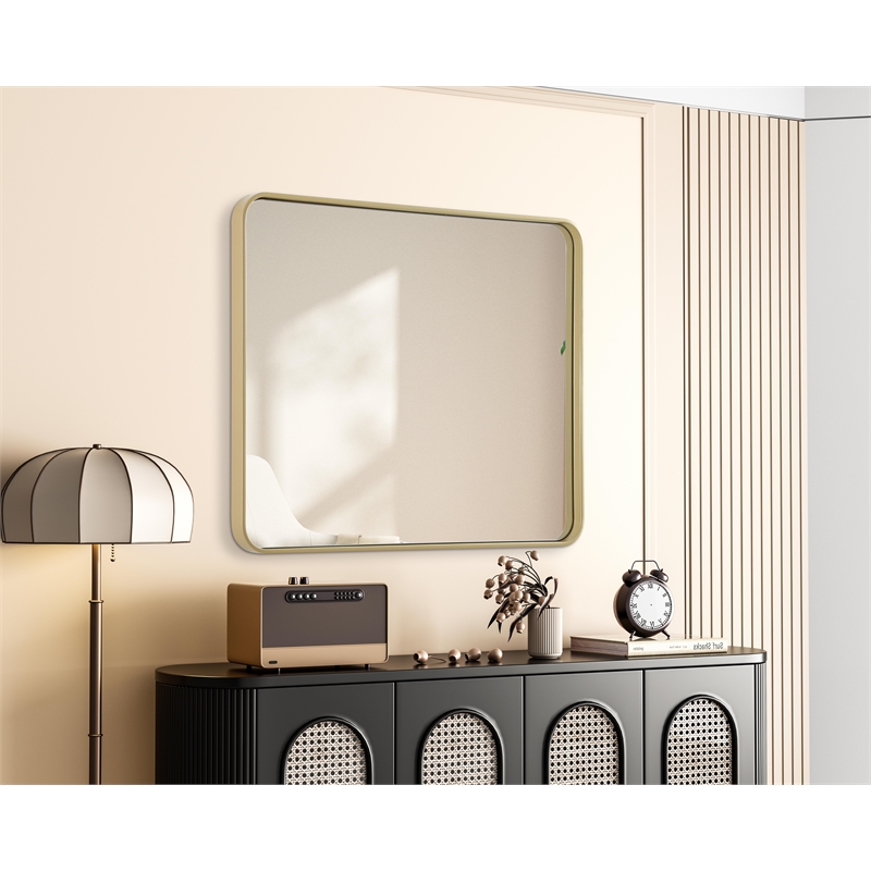 Elegant Decor Contour Metal Rectangle Mirror 30X36