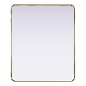 Elegant Decor Contour Metal Rectangle Mirror 30X36&quot Brass