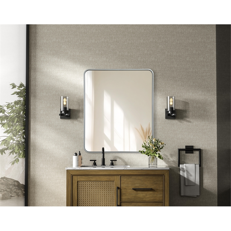 Elegant Decor Contour Metal Rectangle Mirror 30X36