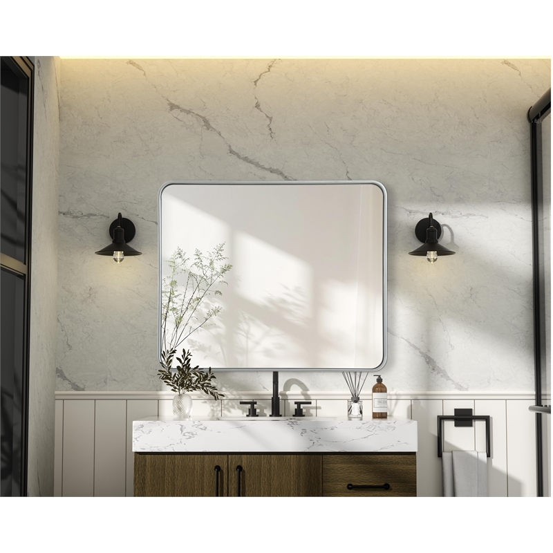 Elegant Decor Contour Metal Rectangle Mirror 30X36