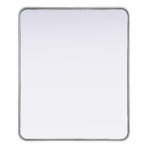 Elegant Decor Contour Metal Rectangle Mirror 30X36&quot Silver