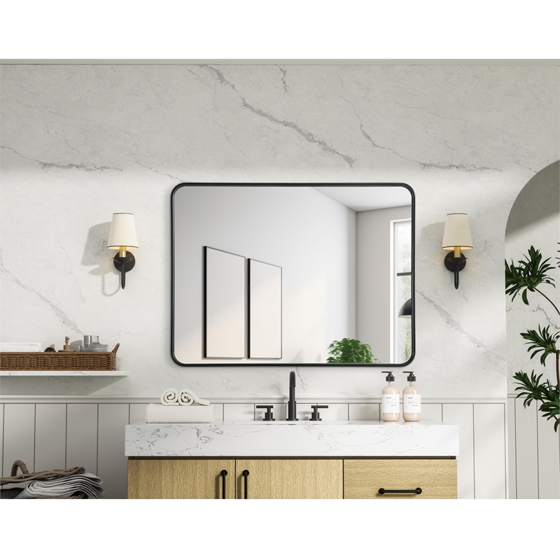 Elegant Decor Contour Metal Rectangle Mirror 30X40