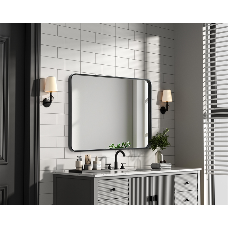 Elegant Decor Contour Metal Rectangle Mirror 30X40