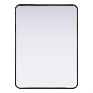 Elegant Decor Contour Metal Rectangle Mirror 30X40&quot Black