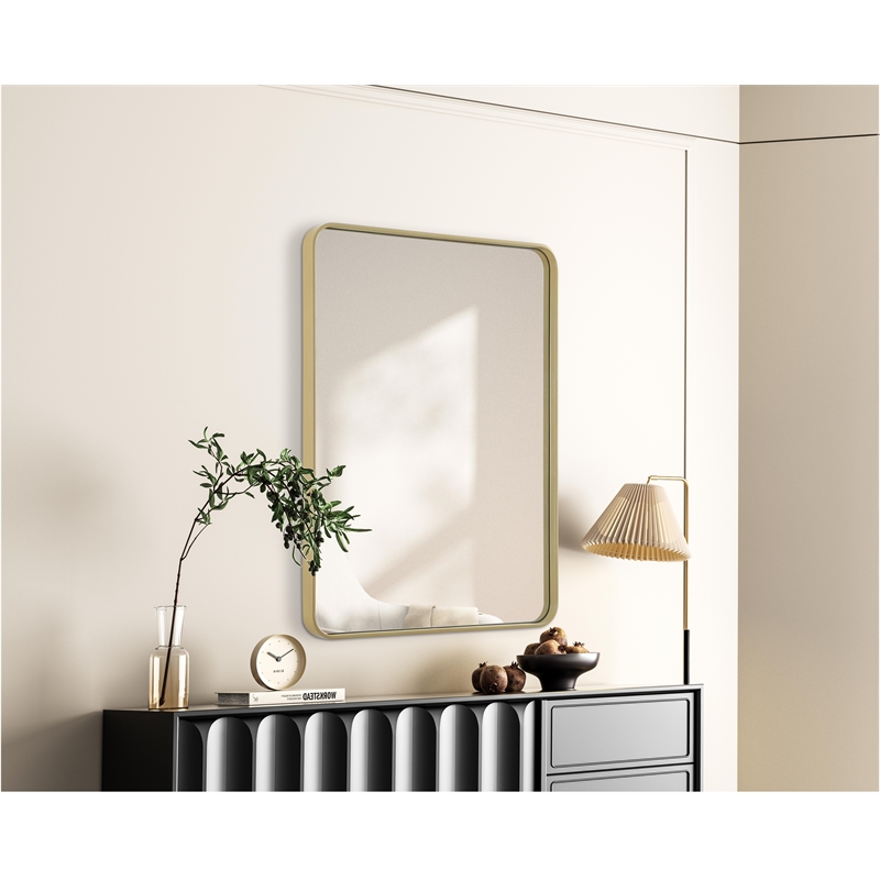 Elegant Decor Contour Metal Rectangle Mirror 30X40