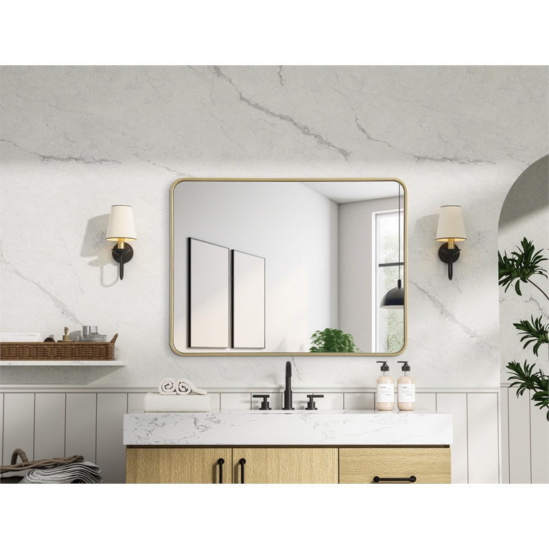 Elegant Decor Contour Metal Rectangle Mirror 30X40