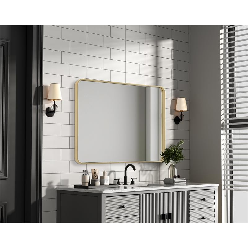 Elegant Decor Contour Metal Rectangle Mirror 30X40