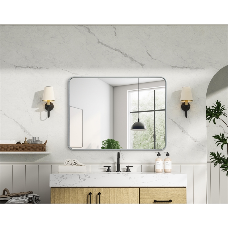 Elegant Decor Contour Metal Rectangle Mirror 30X40