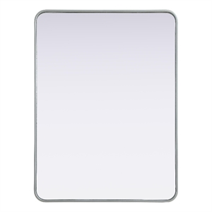 Elegant Decor Contour Metal Rectangle Mirror 30X40&quot Silver