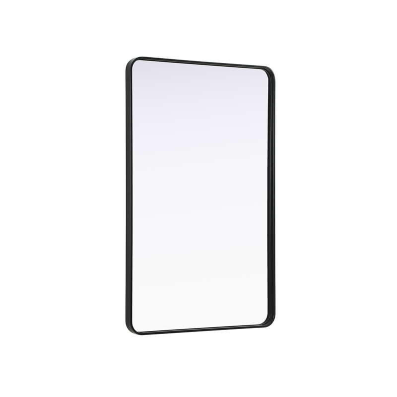 Elegant Decor Contour Metal Rectangle Mirror 30X48 In Black