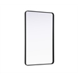 Elegant Decor Contour Metal Rectangle Mirror 30X48 In Black