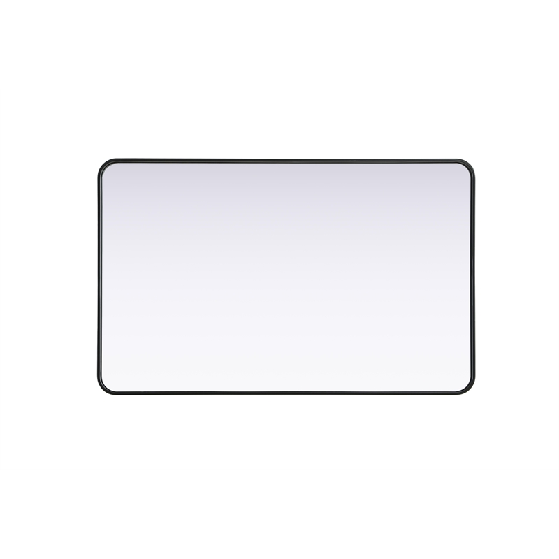 Elegant Decor Contour Metal Rectangle Mirror 30X48 In Black
