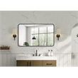 Elegant Decor Contour Metal Rectangle Mirror 30X48 In Black