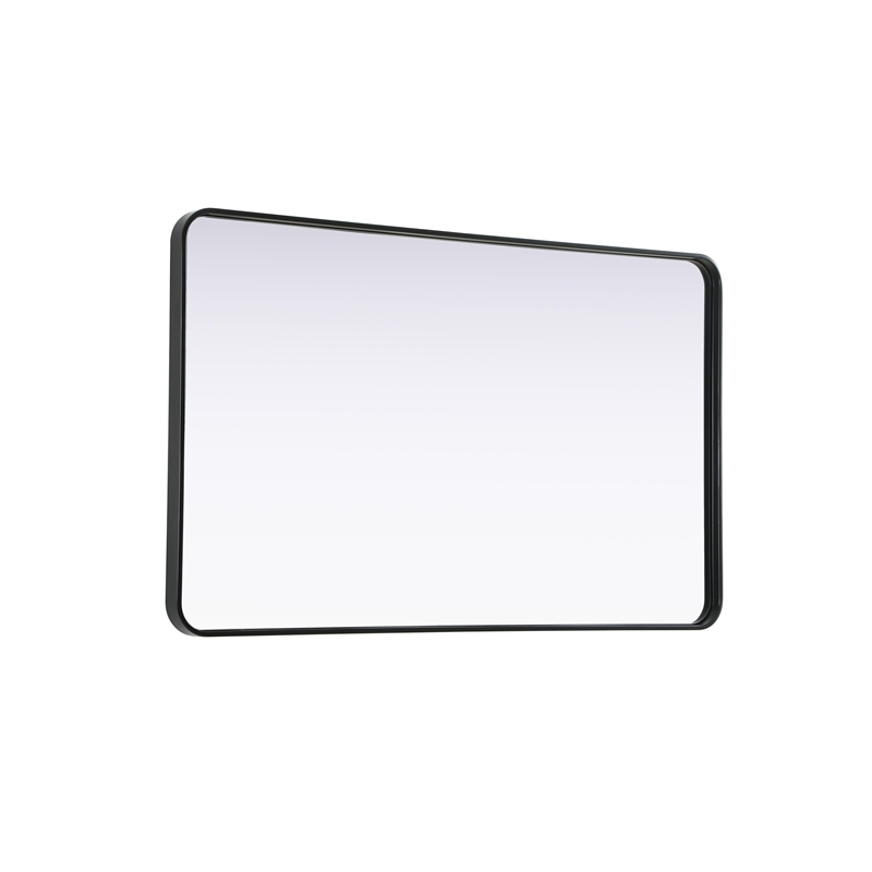 Elegant Decor Contour Metal Rectangle Mirror 30X48 In Black