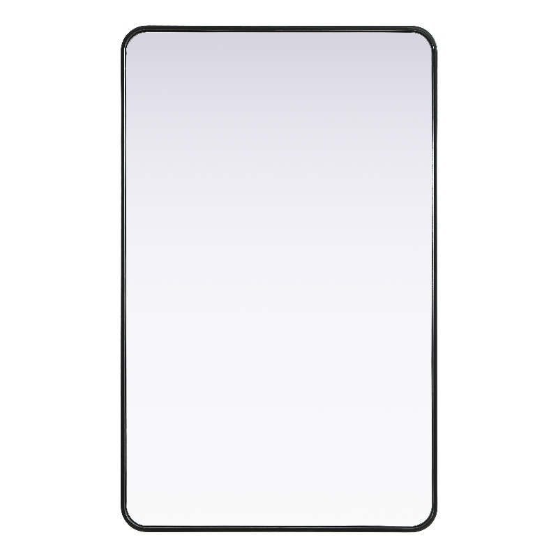 Elegant Decor Contour Metal Rectangle Mirror 30X48 In Black