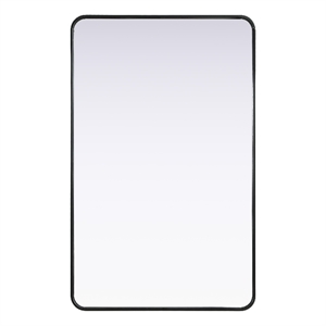 Elegant Decor Contour Metal Rectangle Mirror 30X48 In Black