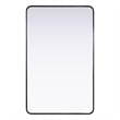 Elegant Decor Contour Metal Rectangle Mirror 30X48 In Black