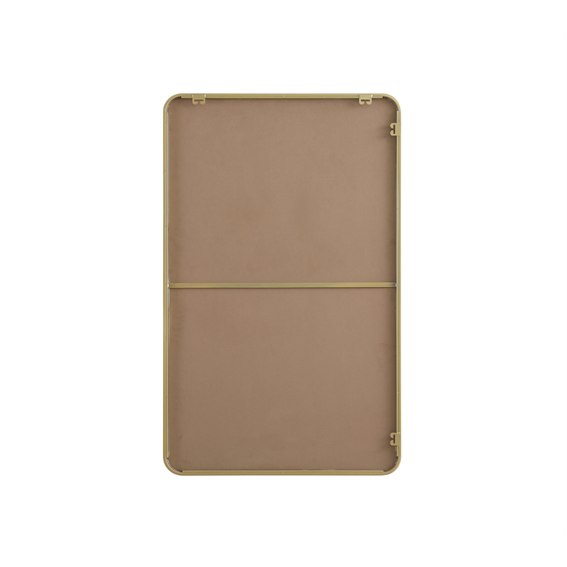 Elegant Decor Contour Metal Rectangle Mirror 30X48 In Brass