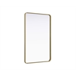 Elegant Decor Contour Metal Rectangle Mirror 30X48 In Brass